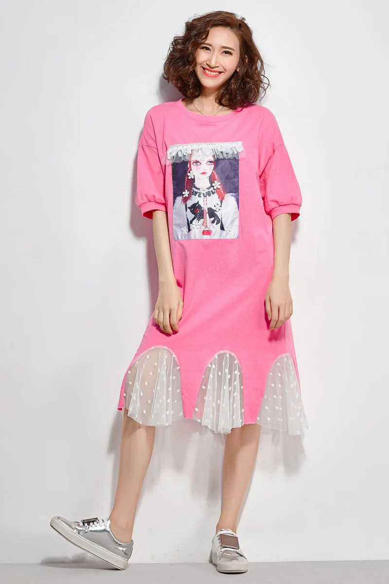 Женское длинное платье с рюшами Сетчатое большого размера оборками лето 2019 |