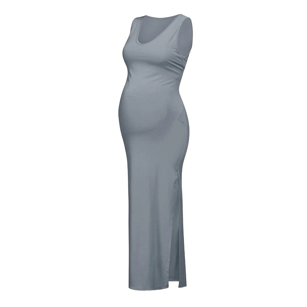 Roupas Gestantes Gravidas; Одежда для беременных женщин; однотонная Одежда для беременных; реквизит для беременных; облегающие повседневные Длинные платья