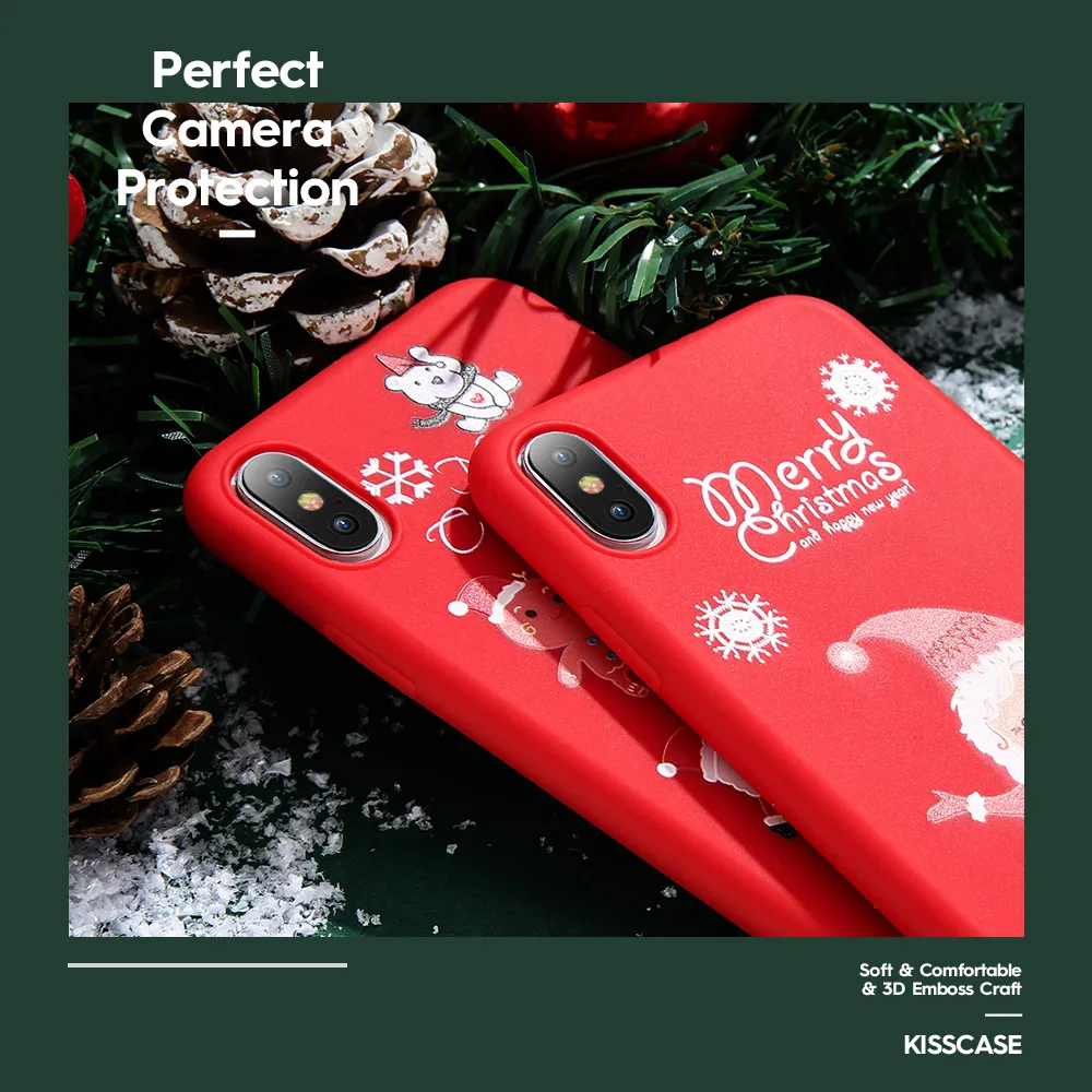 FLOVEME Рождественский чехол для телефона iPhone 7 plus 8 6 6s Мягкий 5s X XS MAX SE Чехлы милый