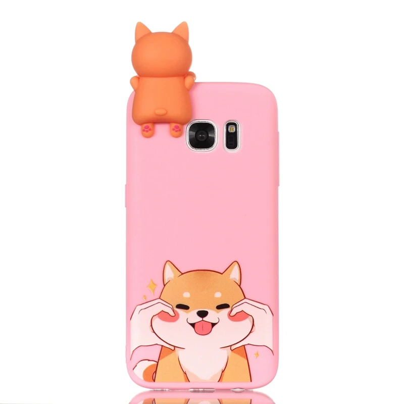For Coque Samsung Galaxy S7 Case 3D Cartoon Toy Owl Panda Unicorn Cat Soft Silicon Back Cover |