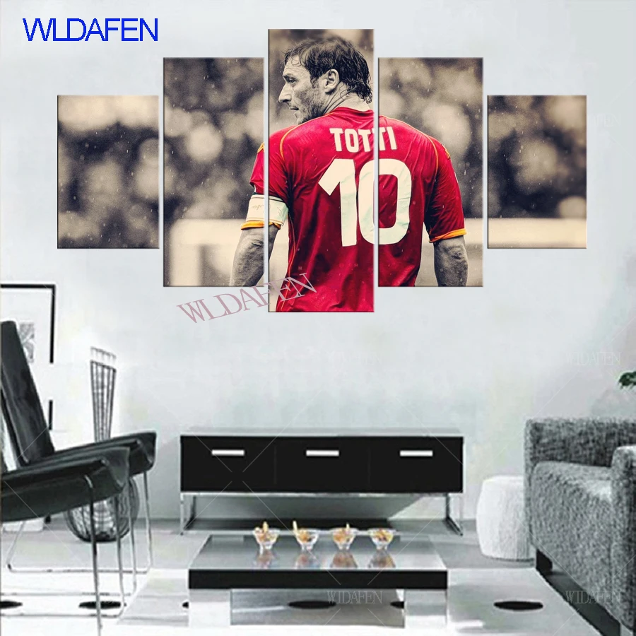 HD печати 5 шт. Франческо Тотти холст картины Современный home decor wall art picture для