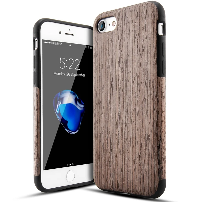 Roybens Дерево чехол для iPhone X 8 7 Xs Max XR Bamboo Деревянный Мягкие силиконовые телефон