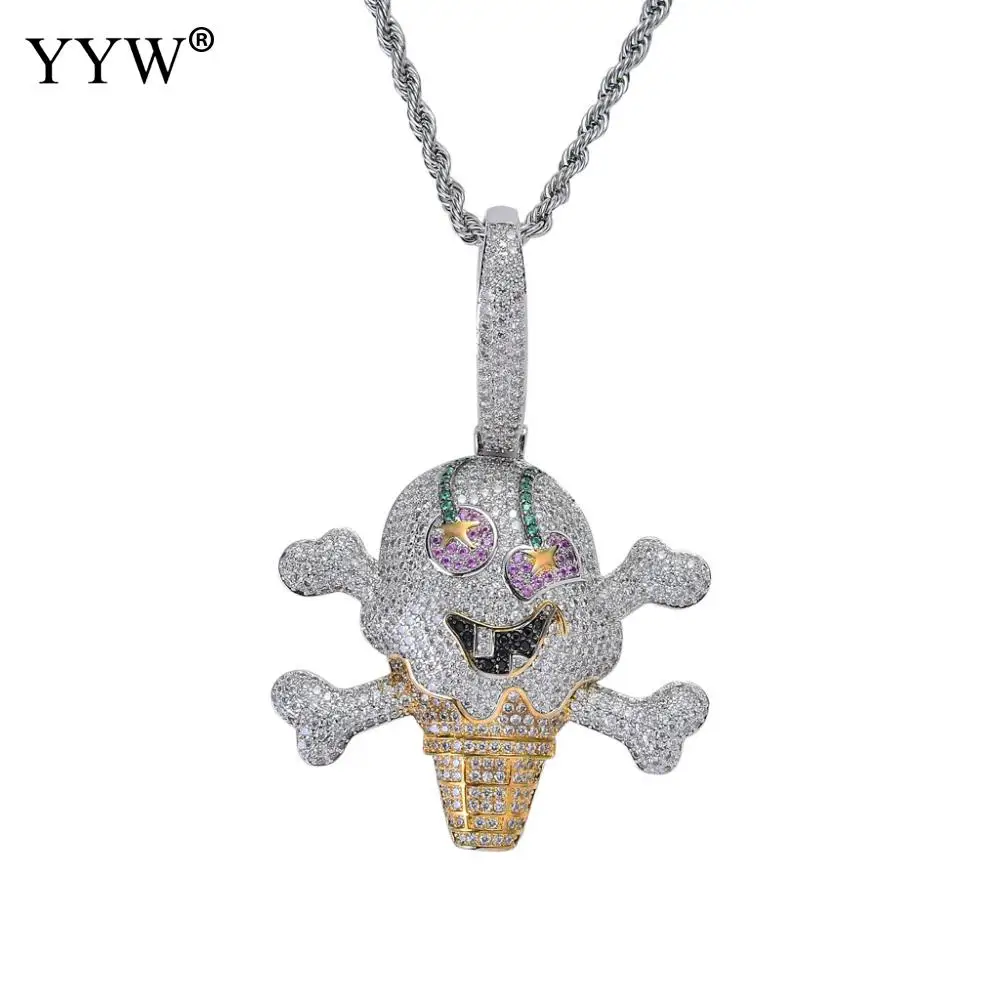 Мужское Ювелирное Украшение подвеска с черепом латунное ожерелье свитер 2019 из