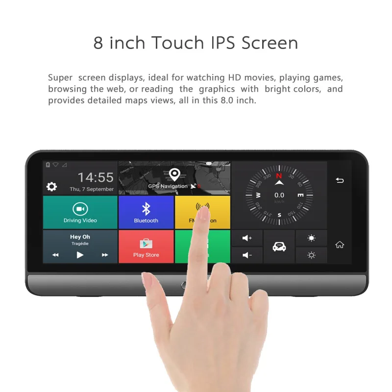 AfmoDVR 8' 4 г dvr автомобиля камера с видеозаписью ADAS Android автомобильное зеркало gps 5 1