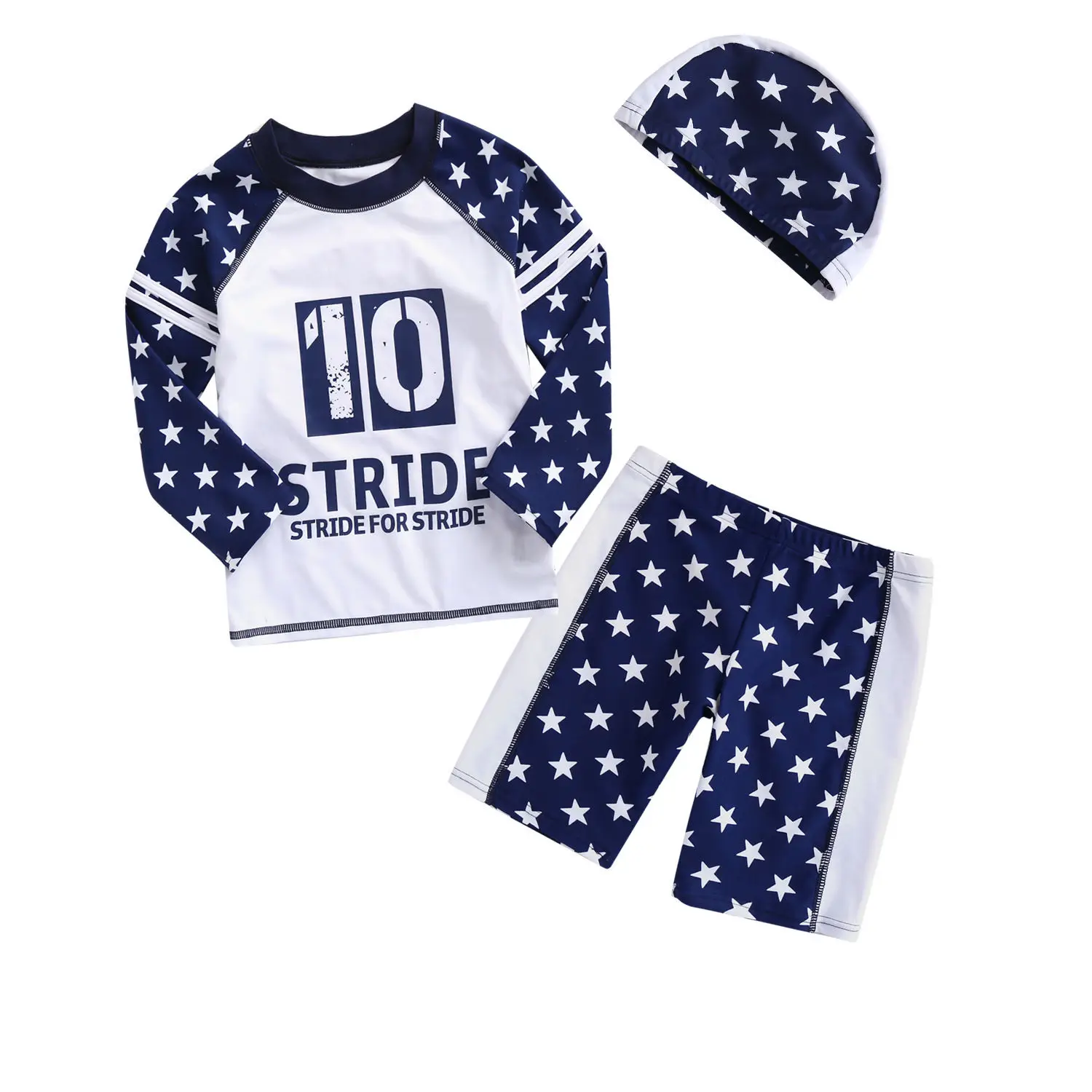 Детские купальники со звездами для маленьких девочек и мальчиков с длинными