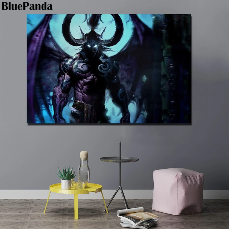 Warcraftes Game Illidan King Varian WrynnSylvanas Windrunner художественные картины на холсте постер для