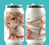 hot anime sword art online cup around vacuum cup stainless steel zip top can water bottle insulated cup