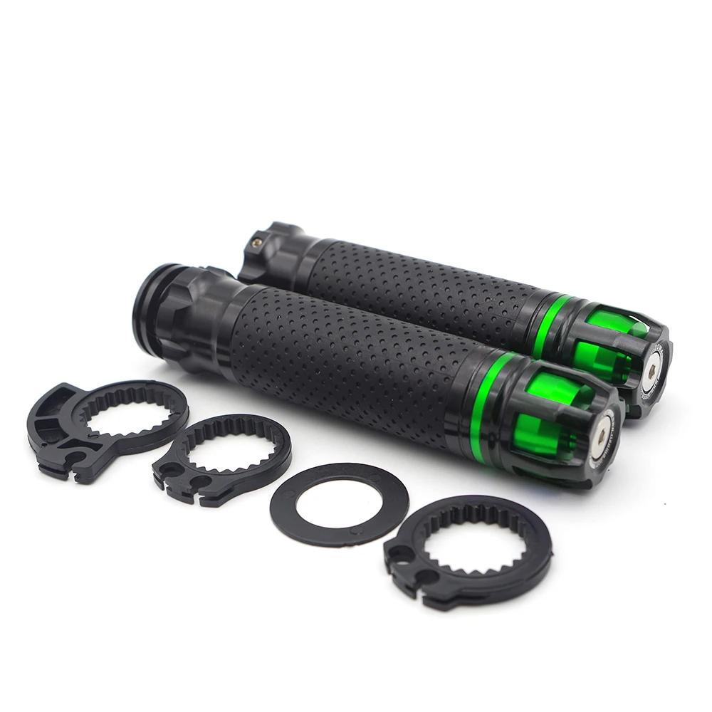 Green Rubber Porous Motorcycle Handle grips Anti Vibration Universal Accessories for aprilia decal honda cb1000r bajaj dominar 400 - Цвет: Green