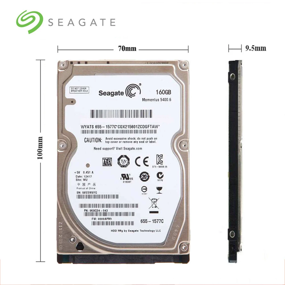 Бренд Seagate 320GB 2 5 &quotSATA2-SATA3 портативных ПК Тетрадь внутренний жесткий диск Флешка