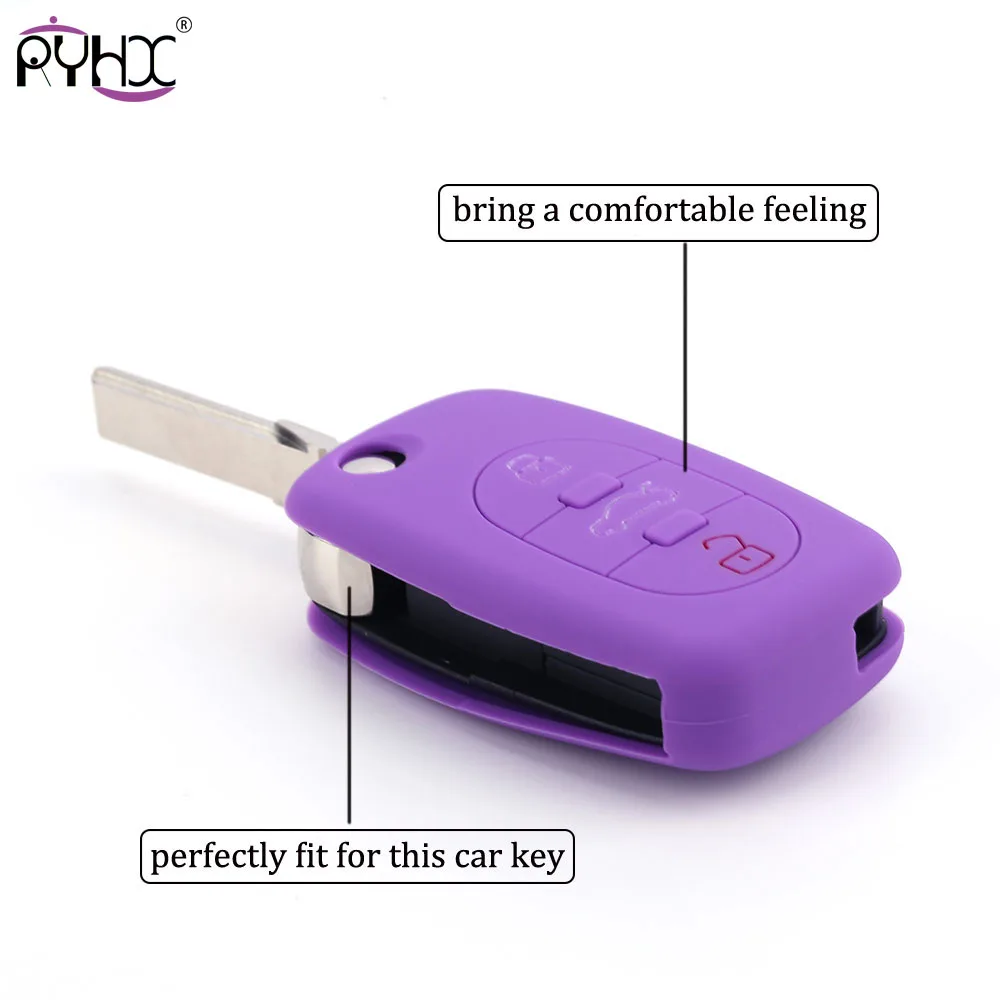 RYHX 1pc waterproof Silicone car key styling cover opp bag 3 button for A4L A6L A8L A3 A5 Q5 Q3 Q7 R8 TT S3 S7 RS7 RS5 B9 | Автомобили и