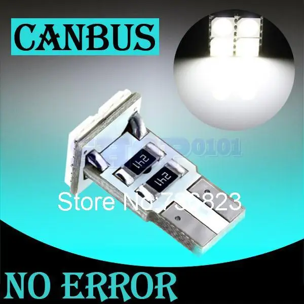 10 шт. T10 4SMD чистый белый CANBUS OBC безошибочный W5W светодиодный автомобильные лампы 501