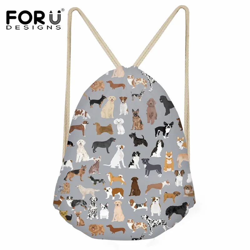 FORUDESIGNS/милый рюкзак с рисунком собаки на каждый день; модная маленькая сумка на шнурке; Женская дорожная обувь; сумка для детей