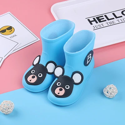 SHOES Детские резиновые детские сапоги из ПВХ для маленьких девочек; желе; милая дождевая обувь с бантом; плащи; сезон весна-лето; для сохранения холода; сезон осень-зима - Цвет: SHOES
