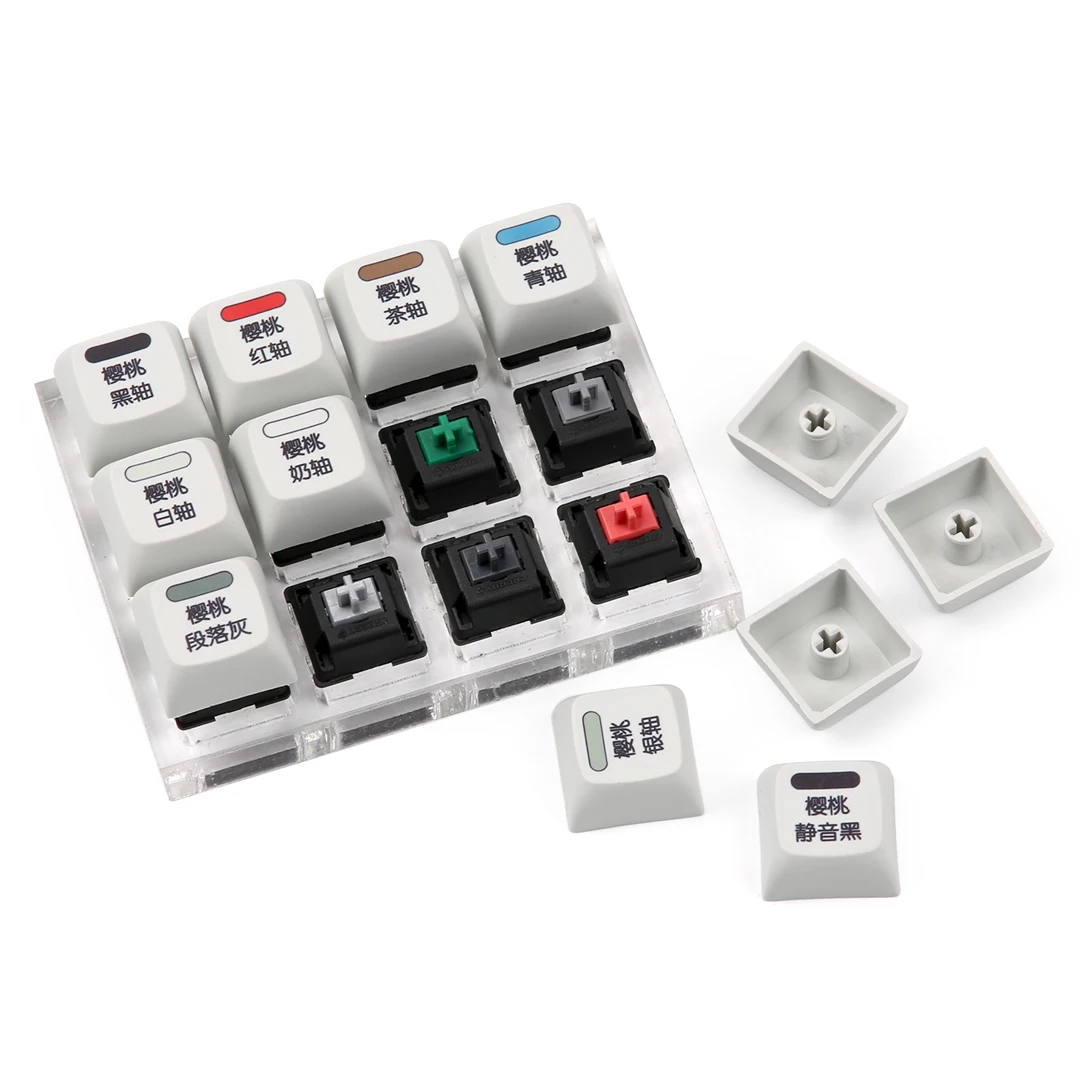 Cherry Profile 12 Switch Test With Acrylic Set Sublimation Keycap Key Puller Red Black Brown Blue White Grey Green Tester | Компьютеры и