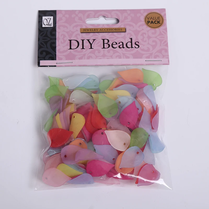 Акриловые бусины с матовыми листьями для поделок сделай сам 14*20 мм