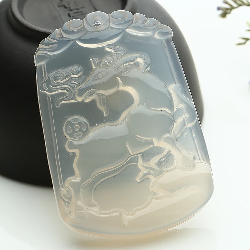 Натуральный медулла 12 зодиака кулон мужской и скульптура женщины крыса скот Тигр