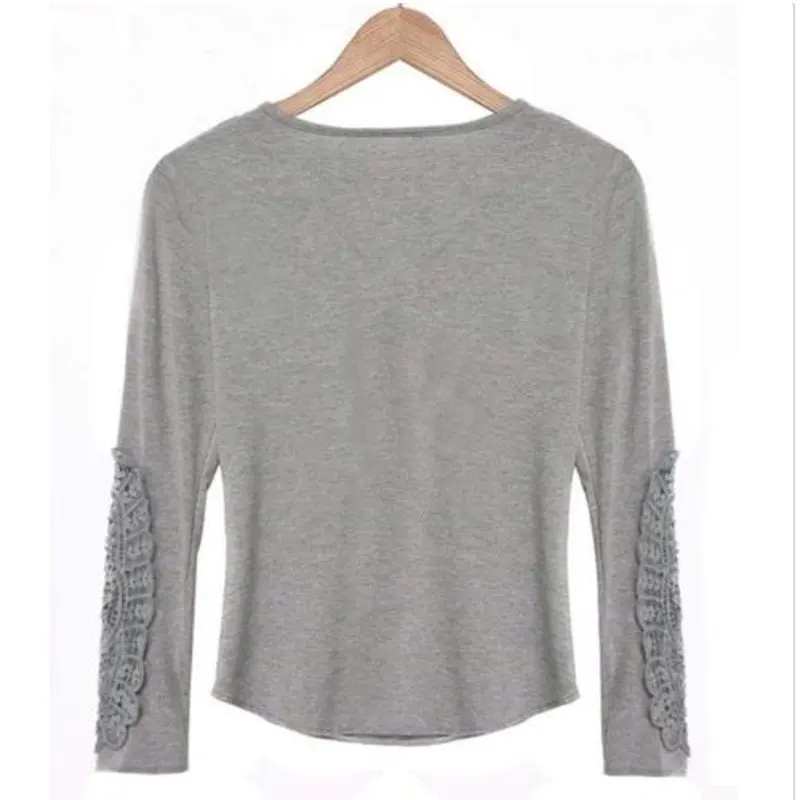 Blusas Femininas женские рубашки модная кружевная вязание крючком топы с длинным рукавом полые повседневные блузки Большие размеры