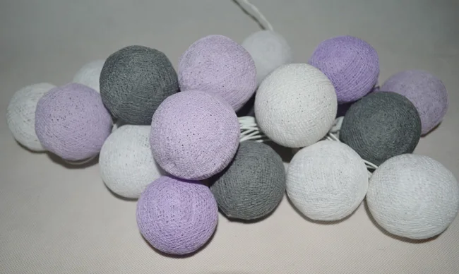20 шт./компл. смешанный серый фиолетовый белый ватным тампоном гирлянды гирляндой