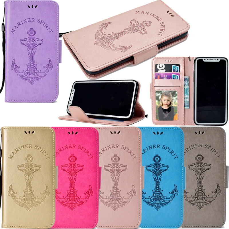 Кожаный флип бумажник Русалочки мягкий силиконовый чехол для телефона Huawei Y5 Y6 2017