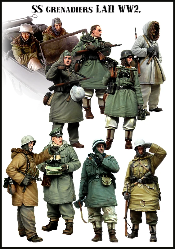 [tuskmodel] 1 35 scale resin model figures kit German winter big set 10 | Игрушки и хобби
