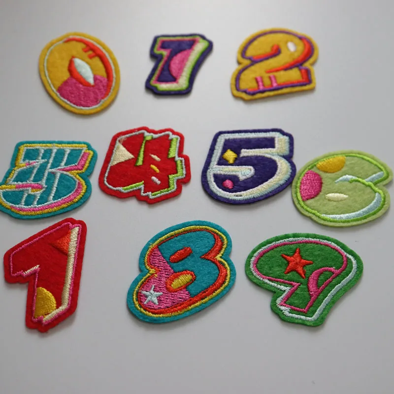 10 шт./компл. с цифрами утюжок на заплатках для одежды небольшая вышивка парчи
