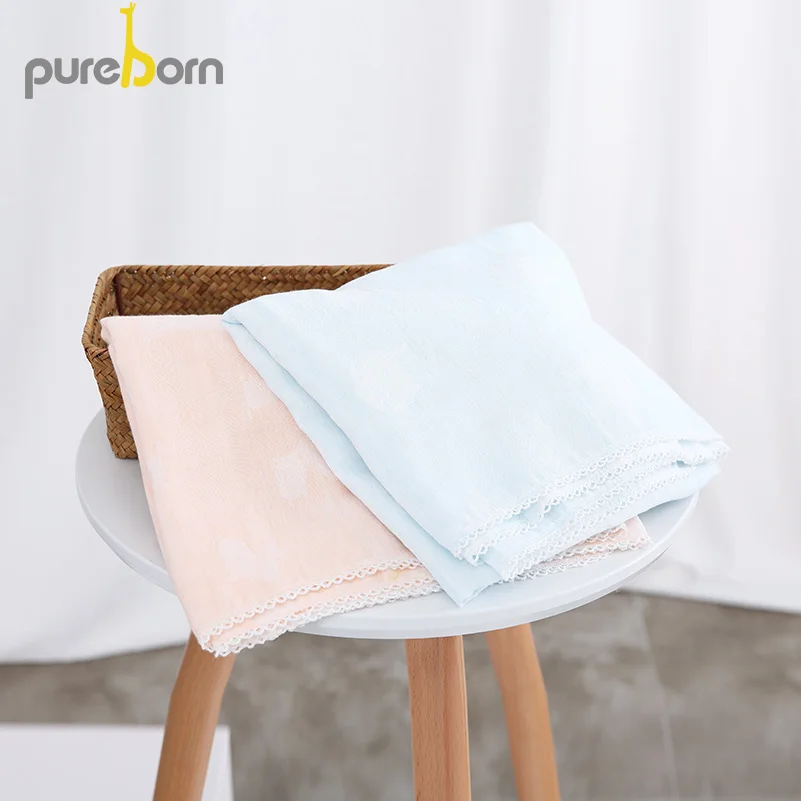 Pureborn Baby Bath муслиновое полотенце из хлопка для сушки ванны пляжное полотенце детское полотенце Двуслойное одеяло для новорожденных Большие размеры одеяло