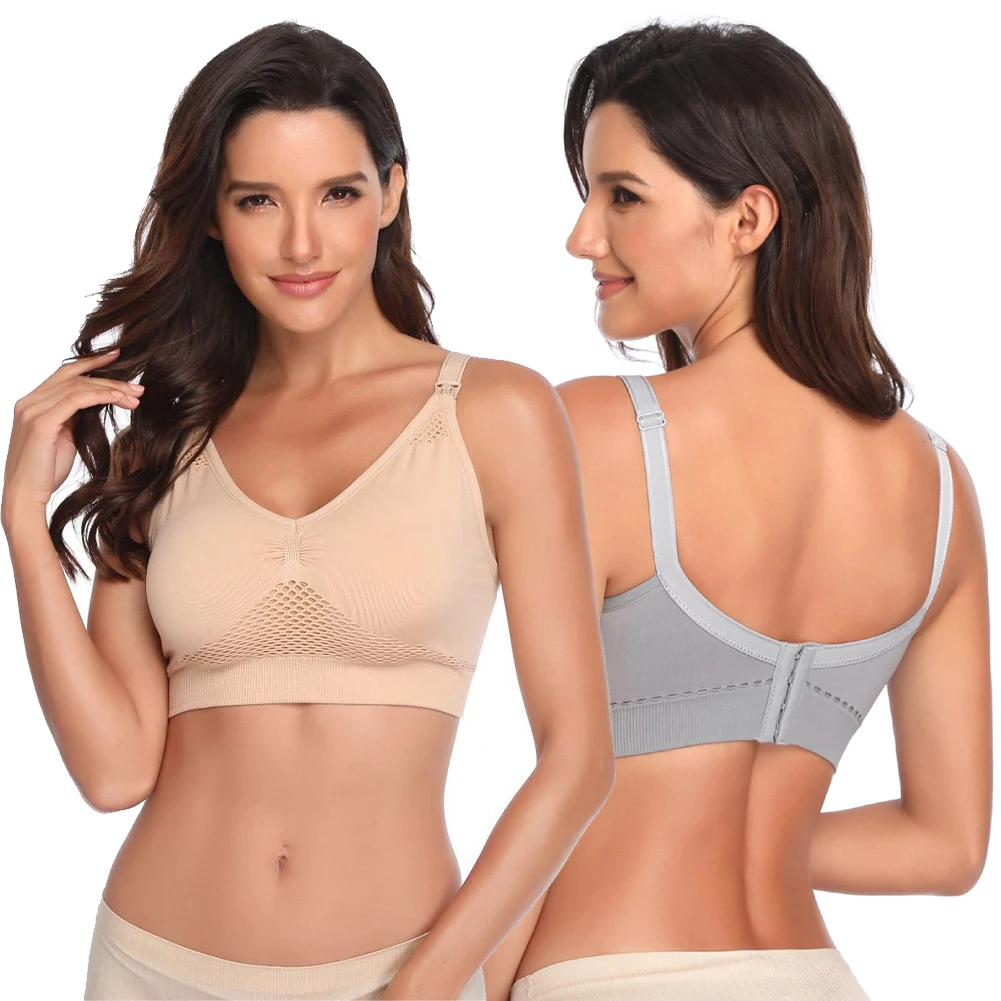 Бюстгальтер для кормящих мам без косточек однотонный большие размеры Женский