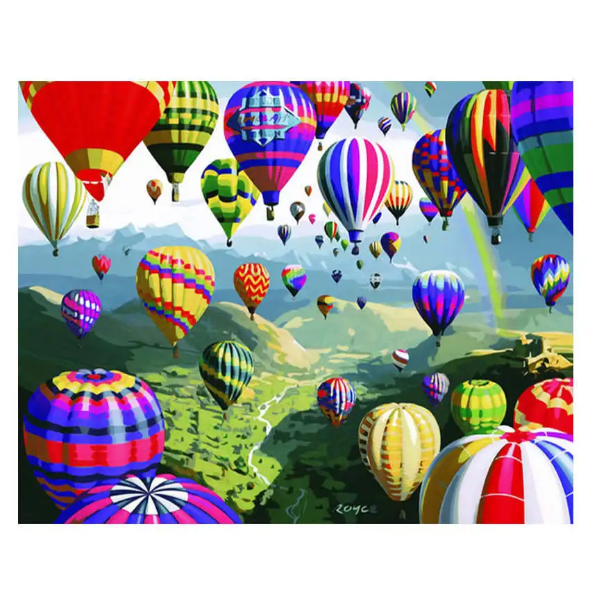 balloon Painting 17 DIY Рисование на холсте для украшения стен, краска по номерам 40x50 см, спортивный автомобиль, набор для рисования цифр для взрослых - Цвет: balloon Painting 17