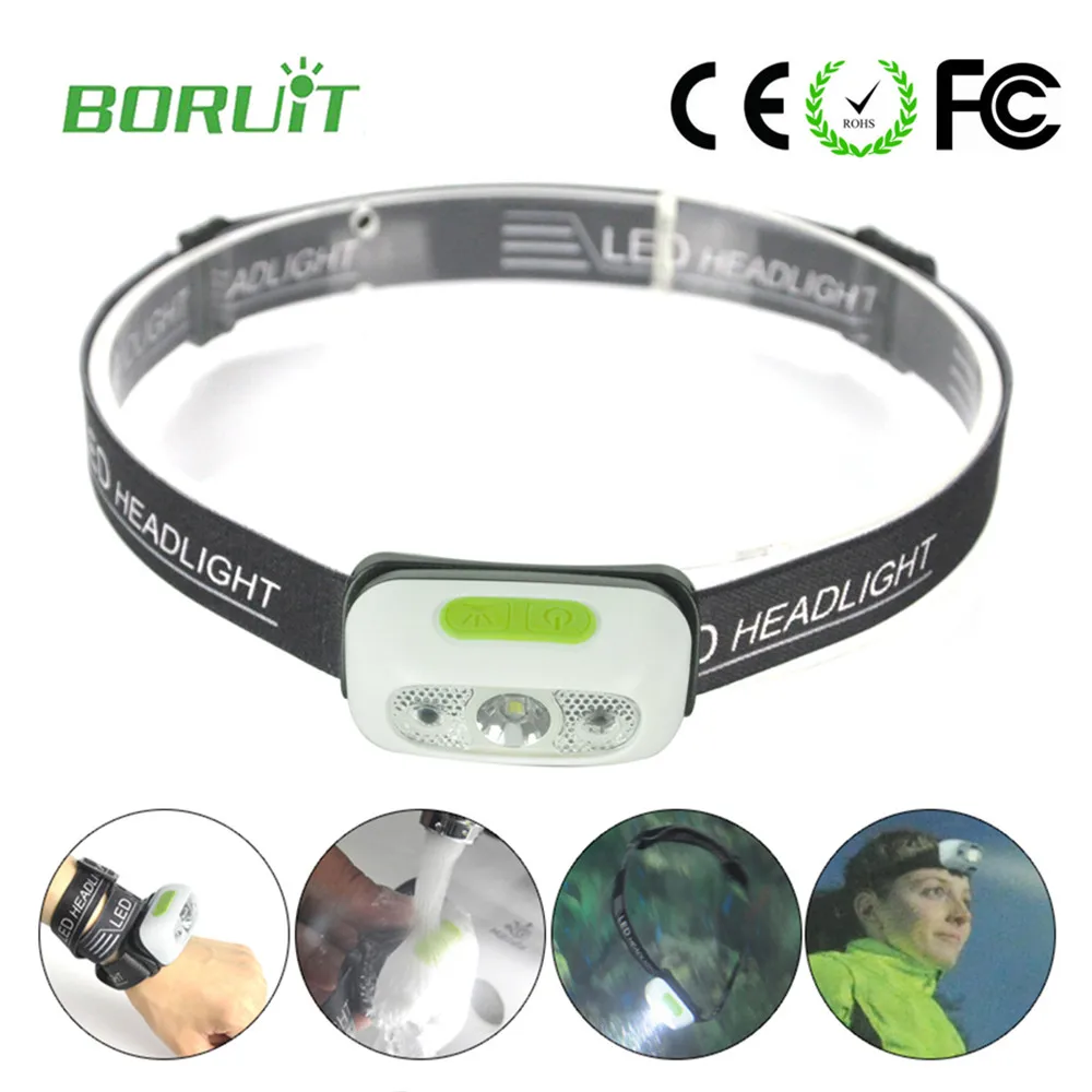 Boruit Мини ИК сенсор фар индукции usb перезаряжаемые фары свет кепки легкий фонарик