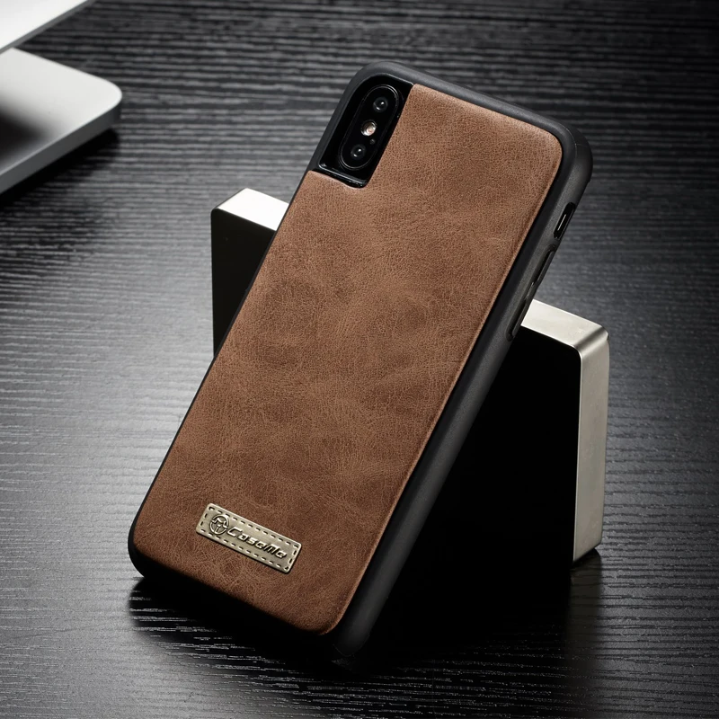 Чехол кошелек из натуральной кожи для iPhone X чехлы телефонов винтажный кожаный