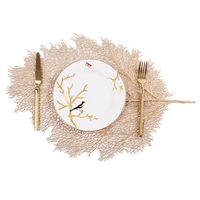 christmas back leaf placemat simulation coral branch placemat decoration gold plated western placemat pvcplacemat insulation pad