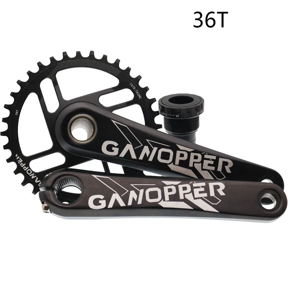 36T crankset with BB 175 мм велосипедный кривошипный набор костюм 1x система коленчатых колес 30T 32T 34T 36T 7075 Alu узкая широкая цепь для GXP XX1 X9 XO X01 - Цвет: 36T crankset with BB