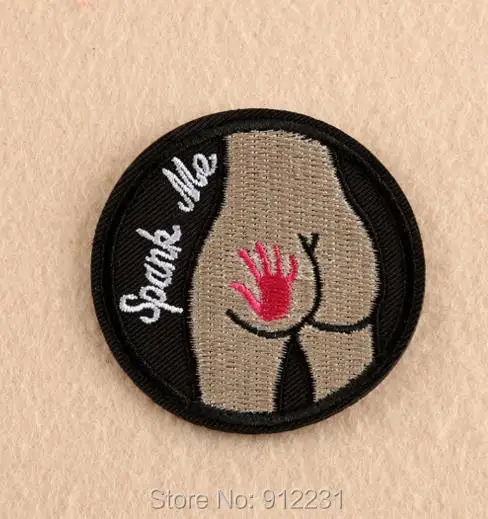 Новейшая мода персональные нашивки Spank Me железные с вышивкой аппликация для