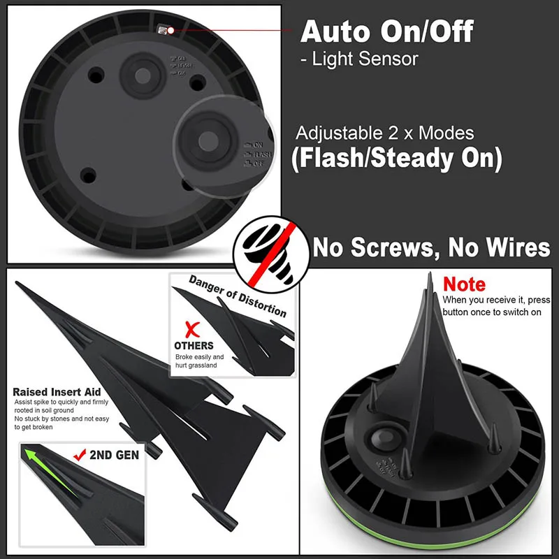 8 светодиодный диск на солнечных батареях освещение проходов открытый IP68
