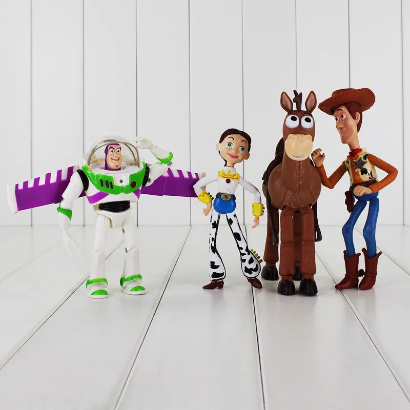 4 шт./лот игрушка история фигурка Базз Лайтер Джесси Вуди бульдог лошадь забавная