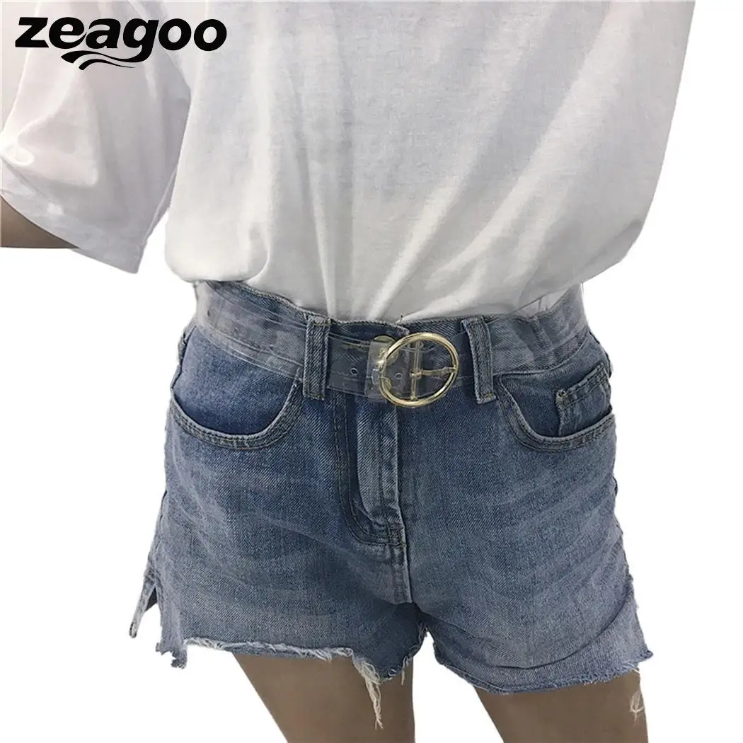 Zeagoo Новый трендовый длинный прозрачный пояс из смолы с регулируемым поясом для