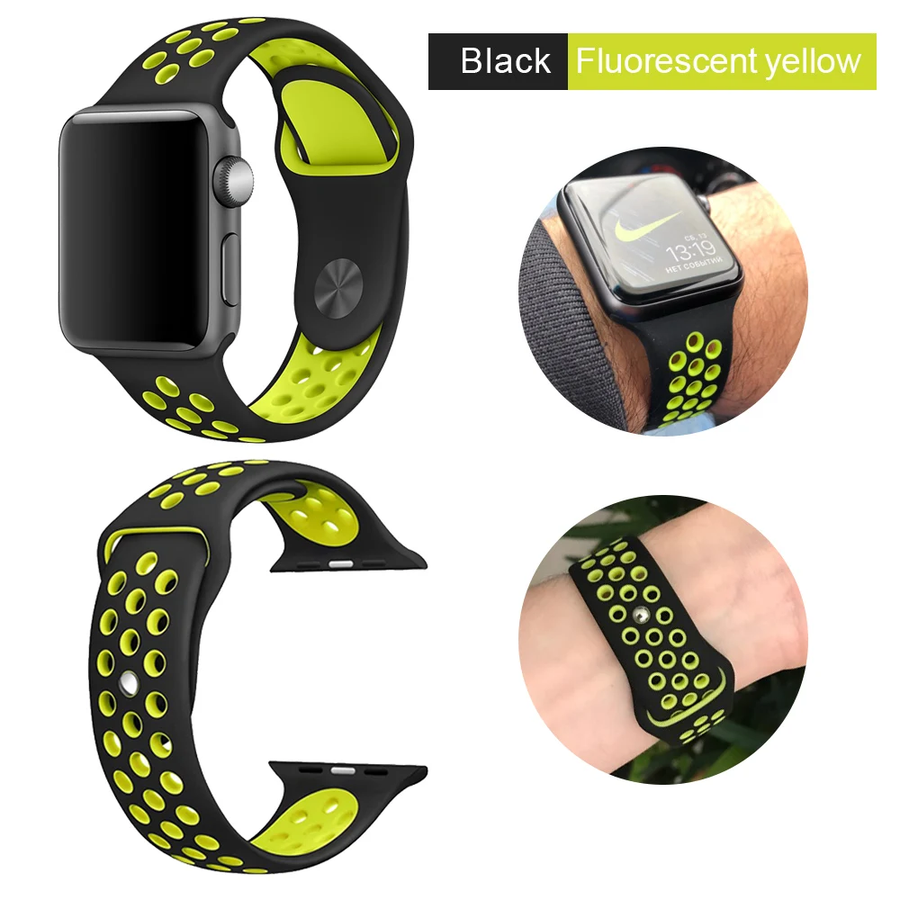 MUSEN Soft Silicone Wristband for Apple Watch 42mm Series 3 2 1 Sport Band Replacement Strap Bracelet 38mm iWatch Belts | Наручные часы
