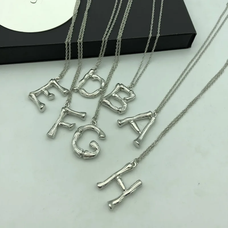 F.J4Z сплав серебряные ожерелья с буквой A-Z инициальное ожерелье и подвески женские