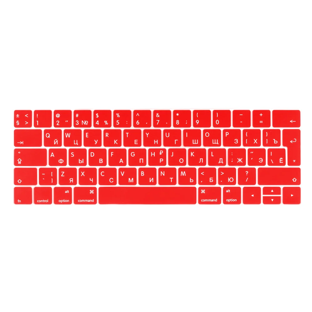 red Русский/Английский раскладной силиконовый чехол-клавиатура для Macbook / новейший pro 13 15 с защитной панелью для сенсорного экрана - Цвет: red
