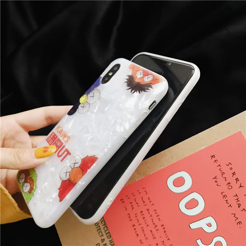 Блестящие чехлы для телефонов iphone X XS Xr Xsmax Dream Shell с рисунком Улица Сезам 7 plus 8