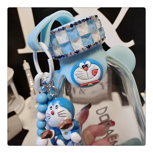 350 мл мультяшная кристальная бутылка для воды hello kitty с бриллиантами, детская Квадратная бутылка для воды против борьбы, стеклянная плоская чашка для воды Jingle Cat