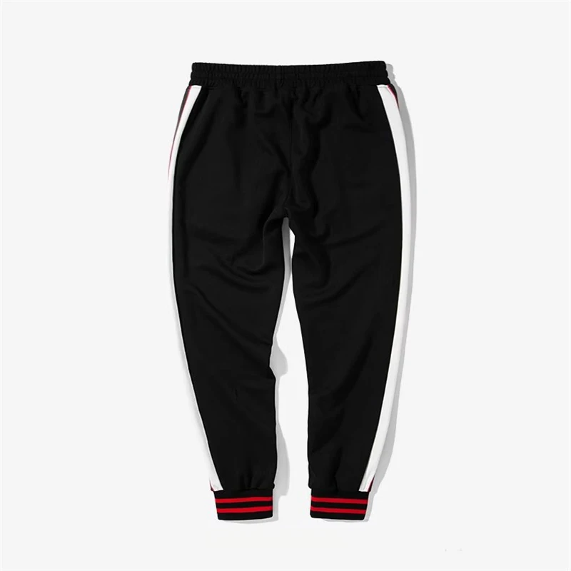 high quality 2018 Fashion Spliced pants Elastic Waist Cotton joggers Pants Men hip hop Casual sweatpants Side Plaid Pant EM153 | Мужская