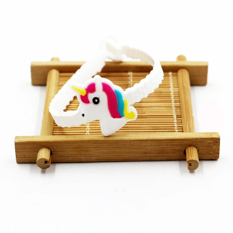 unicorn 1 10pcs 10 шт мультфильм детей день рождения подарок маленький игрушечный браслет Русалка Единорог браслет из ПВХ кольцо baby shower вечерние подарок - Цвет: unicorn 1 10pcs