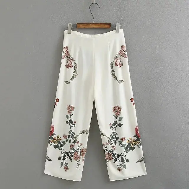 Новинка весны 2019 женская одежда широкие брюки и в китайском национальном стиле с