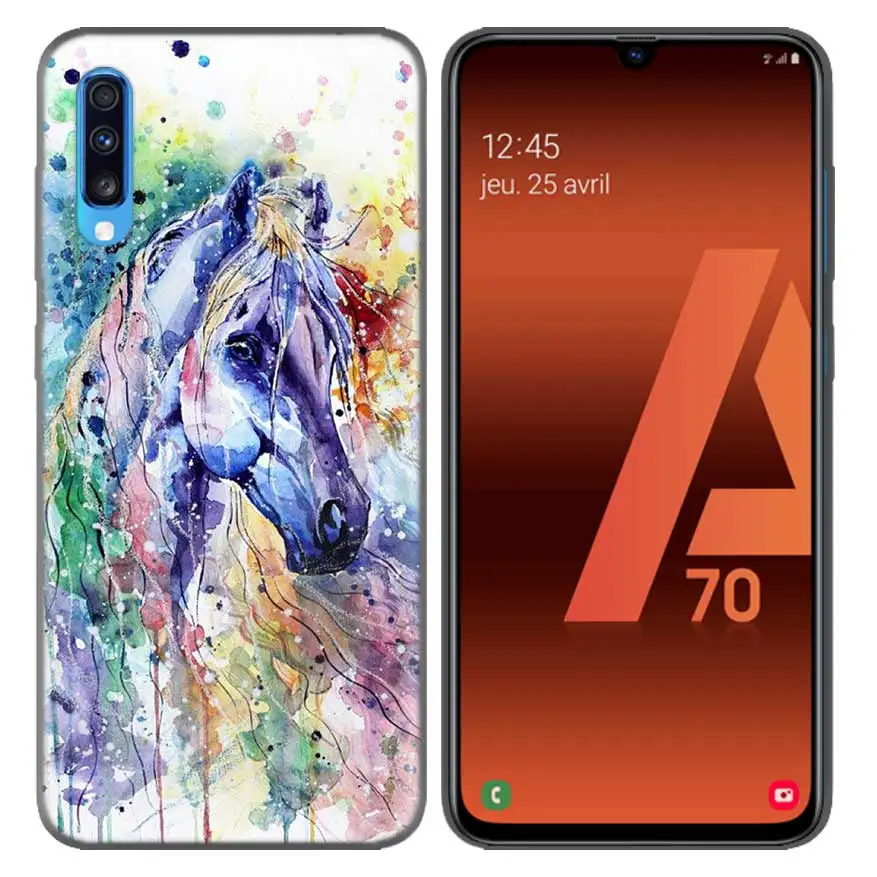06 Акварель лошадь бегущие лошади узор чехол для samsung Galaxy A10 A20 A30 A40 A50 A60 A70 A80 A20e A6 A8 A7 A9 плюс - Color: 06