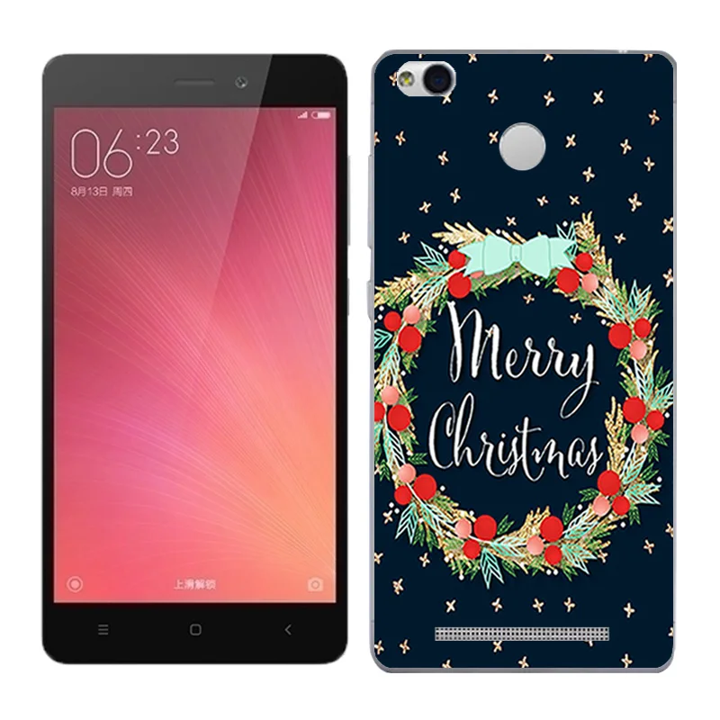 Case For Xiaomi Redmi 3 Pro 3s X'mas Day Painted Phone Back Cover FOR 3S S Soft Silicon | Мобильные телефоны и