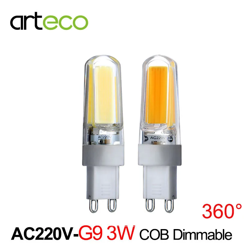 AC220V Mini G9 3W COB Светодиодная лампа светодиодная с регулируемой яркостью 300LM