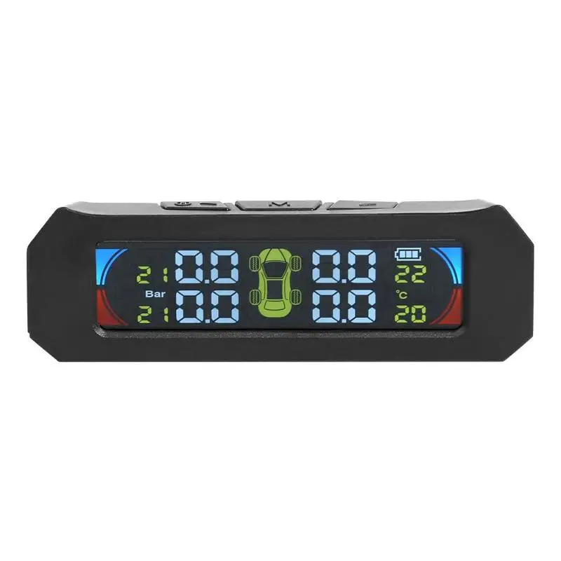 Автомобильная система контроля давления в шинах TPMS, цифровой ЖК Предупреждение о температуре в шинах, беспроводная система с 4 сенсорными разъемами