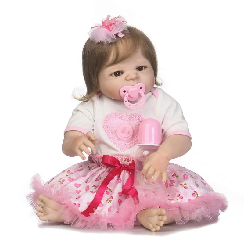 Кукла NPK полностью силиконовая кукла reborn baby 55 см настоящая девочка bebes bonecas супер