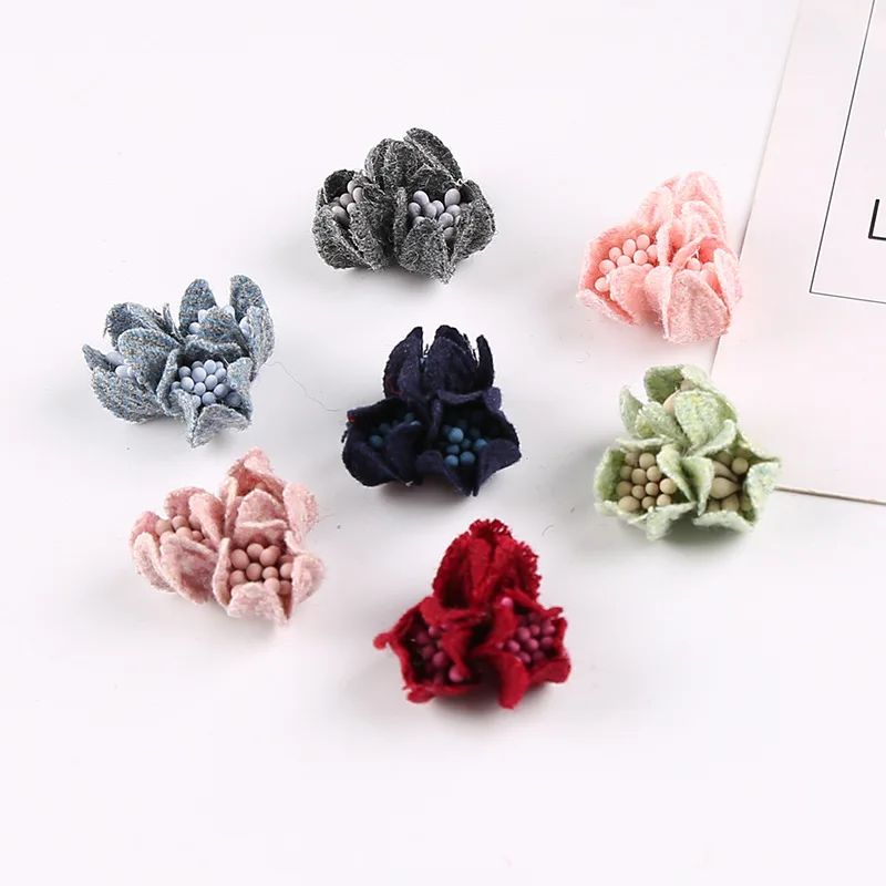

Felt Flower Rose Bud Hair Flower with stamen Hair Accessories DIY Flower Accessory No Clips for Hair Band